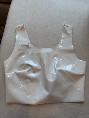 Commando Glossy White Vinyl Crop Tank Top